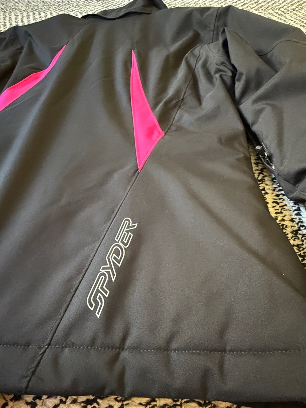 Spyder Black Ski Jacket with Pink Accents - Picture 9 of 9